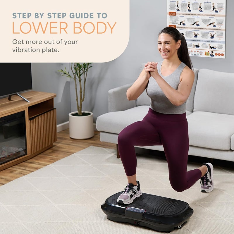 LifePro Whole Body Vibration Plate Workout Poster - Comprehensive Vibration Plate Exercise Machine Exercise Poster with Training Suggestions & Detailed Instructions in Convenient Workout Chart - Image 4